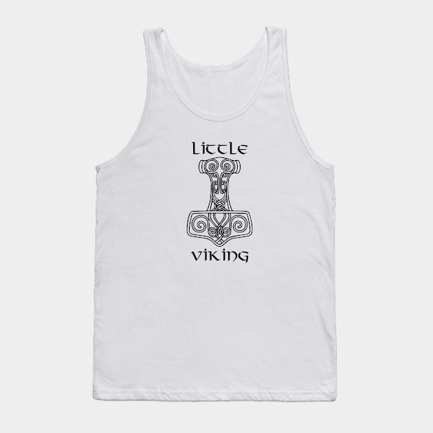 Little Viking Black Tank Top by VT Designs